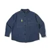 Ropa para Hombre Beijie 2026 Otoño Nueva Llegada Parche Denim Lavado con Agua Camisa para Hombre Camisa Retro de Trabajo Chaqueta Holgada