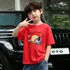 Camiseta de Manga Corta para Niños Verano Nuevo Estilo Niños Algodón Puro Manga Media Tallas Mediana y Grande Niños Camisetas Casuales Holgadas y Camisetas de Base para Niños