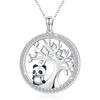 Deseo Nuevo Más Vendido Plata 925 para Mujer Diamante Cristal Collar Te Amo Panda Colgante Collar Exquisito Oro Rosa