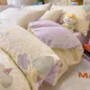 Estudante Temporada Fofo Fresco Classe A Todo Algodão Conjunto de Quatro Peças Floral Desenho Animado Menina Dormitório de Estudante Conjunto de Três Peças Roupa de Cama