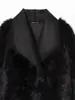 Abrigo Largo de Gamuza Reversible Doble Cara para Mujer Otoño e Invierno, Estilo Transfronterizo