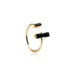 Anillo Popular de Amazon de Venta Caliente Europea y Americana Zircón Negro Apertura Anillo Ajustable Anillo Estilo Normcore Retro Ins