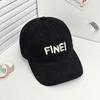 Boné de beisebol vintage americano com letras, rosto redondo, chapéu adequado para mulheres, pequeno, verão, aba grande, chapéu duro
