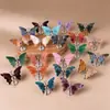 Peça de Escultura de Asa de Borboleta de Cristal Natural Pedra Bruta de Cristal Ornamento de Borboleta Decoração Criativa de Cristal para Casa e Escritório