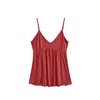 Camisola decote V, slim fit, amigável à pele para mulheres, modelagem solta com alças ajustáveis, adequada para usar em camadas na primavera e no verão.