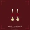Pendientes de Bola de Pelo con Lazo Flocado Rojo de Año Nuevo Pendientes de Nicho de Gama Alta Pendientes de Nicho de Gama Alta para Boda de Año Nuevo
