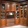 Fábrica de Comercio Exterior Casa Entera Personalizada Sala de Estar Madera Maciza Gabinete de Vino Lujo Americano Empotrado Tronco Nogal Negro Estante para Vino Exportación