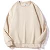 Suéter de algodão chinês pesado 320g para primavera e outono, masculino e feminino, cor sólida, ombro caído, gola redonda, manga longa, top pullover, estampa, imagem, atacado