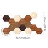 MZ142 - Adhesivo decorativo de pared de madera hexagonal con combinación tridimensional creativa, decoración de pared para el hogar, impresión UV con virutas de madera en color