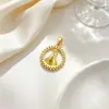 Anillo Redondo Santa María Moda Comercio Exterior Transfronterizo DIY Joyería Hecha a Mano Cobre Circonita Colgante con Microincrustaciones Accesorios