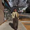Cárdigan de Punto Transfronterizo Europeo y Americano Diseño para Mujer Estilo Perezoso Holgado Engrosado Chaqueta Suéter de Botones Sencillos Estilo Nuevo