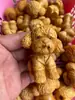 Talla en madera de tuya niños oso de peluche perro perro pieza de mano boj zodiaco cachorro decoraciones para el hogar adornos de animales trabajador