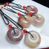 Fábrica atacado ouro violeta jade fivela de segurança pingente polido redondo e cheio de jade branco jade camisola camisola cadeia