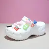 Zapatos de Suela Gruesa con Agujeros de Estrella para Mujer, Verano, Exteriores, Antideslizantes, Suela Gruesa, que Aumentan la Altura, Punta Cerrada, Sandalias de Tacón Alto, Zapatos de Playa