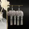 Pendientes de Pavo Real para Minorías Étnicas, Regalos Retro de Plata Miao Estilo Étnico, Accesorios de Pendientes Vintage de Imitación Plata