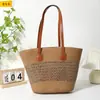Bolsa de Palha Trançada Moda Clássica, Bolsa de Ombro Mais Vendida, Grande Capacidade, Estilo Casual de Praia para Férias, Marca Princess, Em Estoque Atacado