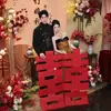 Novo Robe Vermelho Estilo Chinês para Fotografia de Casamento, Leque de Peixe Dourado de Mão da Noiva, Adereços para Fotos de Noivado