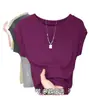 Camiseta Negra de Manga Corta de Modal, Tendencia Japonesa de Moda para Mujer, Verano Holgada Simple Sin Marca Ins Versátil Nuevo Estilo