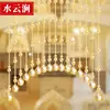 Cortina de Cuentas de Calabaza de Cristal Estilo Nuevo Cortina para Puerta Cortina Divisoria para Baño para Bloquear Vista de Puerta a Puerta Cocina Dormitorio Cortina Colgante Baño