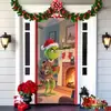 Popular Transfronteiriço Monstro Peludo Verde Grinch Pendurado Capa de Porta Pano de Fundo Decoração de Porta de Casa Pano Pendurado para Atmosfera Festiva Pendurado