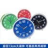 Reloj despertador grande redondo de plástico de 5 pulgadas para venta al por mayor Se puede colgar para el dormitorio Mesa de noche Reloj Se puede agregar con logotipo y Silencioso
