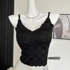 Sexy Renda Bonita Costas Camisole Verão Novo Estilo Fino com Almofada de Peito Gelo Seda Interior Vestindo Exterior Vestindo Peito Enrolando Tubo Top Underwear