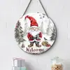 Decorações de rodelas de madeira de Natal transfronteiriças com grafite, Enfeites de parede e porta de Natal para casa, Decorações de árvore de Natal de madeira