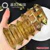 Columna de Cristal Hexagonal de Doble Punta de Citrino Amarillo Natural Brasileño, Piedra Cruda Pulida, Precio de Mayoreo del Fabricante del Mar de China Oriental, Columna de Cristal