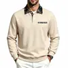 Colección de otoño/invierno para hombre transfronteriza: Camisa polo estilo streetwear americano con estampado de cachemir y cuello de contraste, jersey casual de manga larga