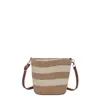Nova bolsa de palha trançada com design de nicho, nova bolsa de balde trançada da moda personalizada para fotos de viagem, bolsa de ombro cruzada para mulheres
