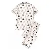 Europa Transfronteiriça Comércio Exterior temu202... Pijama Feminino Manga Curta Calça Longa Estampa de Cachorro Roupa de Casa Venda Direta da Fábrica Atacado