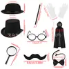 Conjunto Temático Clássico de Mágico Lincoln Chapéu Alto e Capa 15cm de Altura Conjunto Completo para Festa Cosplay Performance de Palco
