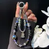 Lanyard de Teléfono Móvil Versátil de Lujo Ligero, Cadena de Muñeca, Cadena Corta de Cuerda Tejida a Mano con Perlas, Colgante de Joyería de Aleación, Gama Alta