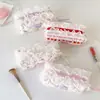 Bolsa de maquillaje muy atractiva y de gran capacidad, estuche para lápices de tela de oso rosa suave, bolsa de almacenamiento para papelería para niñas y estudiantes