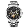 Relógio masculino de moda Kaidu negócio estilo mecânico relógio com mostrador vazado relógio automático de quartzo masculino pulseira de aço fino relógio masculino