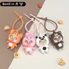 Chaveiro de cabeça de animal com bolhas para alívio do estresse, brinquedo pequeno infantil, pingente para carro e bolsa, brinquedo de apertar para alívio do estresse atacado