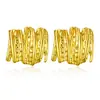 Aretes de Acero Inoxidable para Mujer, Aretes Dorados de Estilo Fresco, Moda Retro, Versátiles Aretes Irregulares Plegados