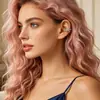 Clip de oreja minimalista de diseño cruzado X único y elegante transfronterizo europeo y americano, clip para cartílago de la oreja sin perforación estilo ins, joyería de cobre incrustada con circonita