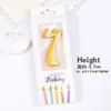 Pacote com 50 Velas Douradas com Números para Decoração de Bolo de Aniversário, Enfeites para Mesa de Sobremesa de Festa de Primeiro Aniversário Infantil