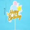 Serie de Horneado Colorida Rosa Azul Pastel Cumpleaños Enchufe Tarjeta Decoración Decorando Niños Niñas Fiesta de Cumpleaños Atuendos