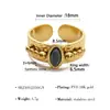 Anillo de piedra natural europeo y americano para mujer, acero de titanio chapado en oro, no se decolora, apertura ajustable, fabricantes de joyería de moda al por mayor