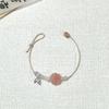 Incrível! Pulseira trançada à mão de bambu e peônia elemento de estilo nacional feminino pulseira fina pulseira all-match de luxo leve