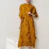 Vestido de pliegues irregulares para mujer, largo, de alta gama, comercio transfronterizo, europeo y americano, comercio exterior, holgado, talla grande, falda, primavera y otoño