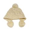 Estilo Japonés Lindo Gorro de Punto con Tira Hueca Bola Bola Protección para Orejas para Niños Otoño e Invierno Estudiantes Suave Chica Cálido Gorro de Lana Baotou