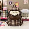 Mochila Escolar Fofa Retrô Feminina Estudantes Universitárias Estilo Original de Nicho Impopular Mochila Menina Mochila Xadrez Soft Girl
