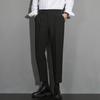 Pantalones vaqueros cortos para hombre, primavera y otoño, color negro, holgados, rectos, combinables, con pierna ancha, informales.