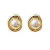 Pendientes de plata 925 con forma de aguja, estilo coreano, con pequeñas perlas geométricas, elegantes pendientes de uso diario para mujer, con clip para la oreja con espiral antimosquitos.