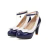 Sapatos de Tira Única para Todas as Estações, Tamanhos 34-50, Sapatos Femininos de Tira Única para Venda Transfronteiriça, Sapatos Impermeáveis com Plataforma e Salto Grosso, Bico Redondo, Salto Grosso