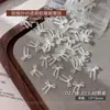 Accesorio de lazo blanco translúcido para decoración de uñas, popular en línea, rosa puro y deseable, decoración de uñas simple con lazo de mariposa de cinta