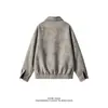Chamarra bomber de cuello alto con tie-dye mate para hombre, estilo corto otoño 2026, chaqueta oversized fresca y elegante, top de marca a la moda